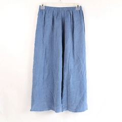 Vintage Illusion Jaquard Woven A-Line Skirt Blue Size M Elastic Waist