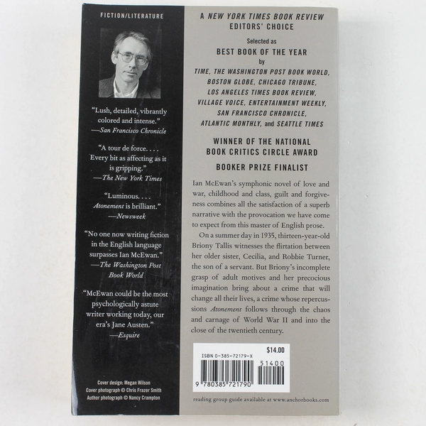 Atonement by Ian McEwan 2003 Paperback National Bestseller