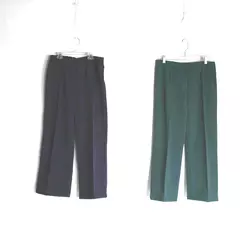 Lot of 2 Vintage Sears Slacks Pants Navy Blue Green Women's Size 18 Hemmed
