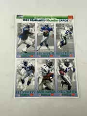 1993 McDonald's Seahawks Gameday Cards Sheet B 6 Player Cards NFL Collectible