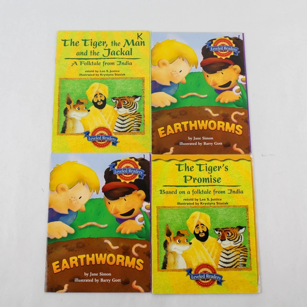 Lot of 4 Houghton Mifflin Earthworms & The Tiger's Promise Books- 2 of Each