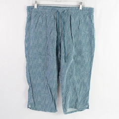 Gilligan & O Malley Women's Blue White Pajama Bottoms Capri Style Pants Size L