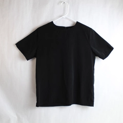 Vintage Notations Black Round Neckline Blouse Women's Sz Medium Shoulder Pads