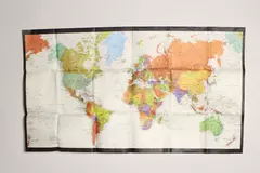 1995 Interarts Ltd. Folded World Map Pre-Owned Light Wear 30"x53"