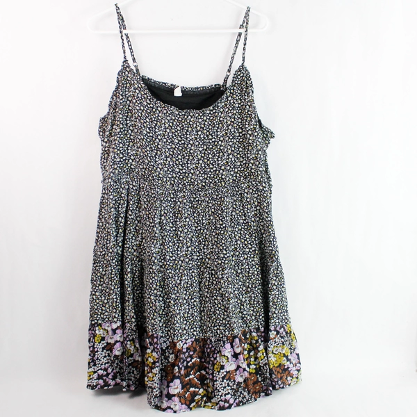 BP. Nordstrom Short Floral Patterned Black Dress Women's Size XL