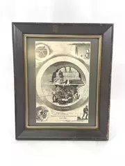 Framed Authentic Replica The Great Tunnel Under The Hudson River Circa 1880