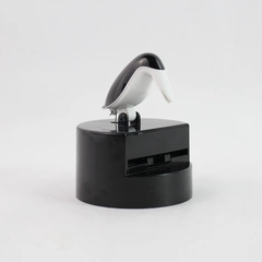 Black and White Bird Design Plastic Mechanical Toothpick Dispenser