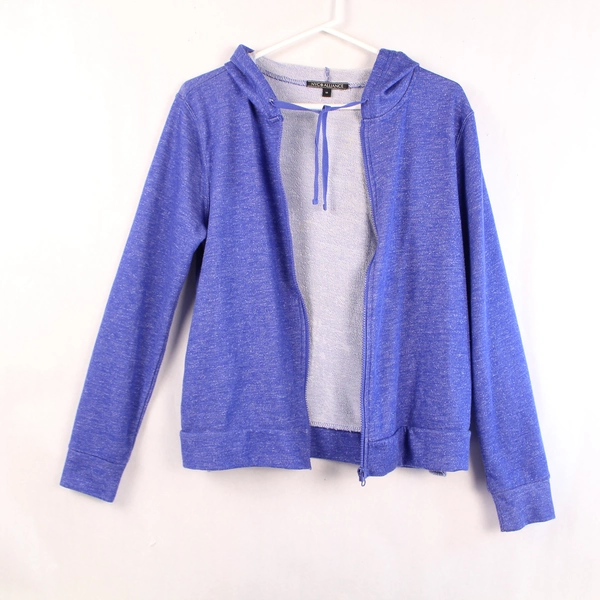 NYC Alliance Women's Activewear Hooded Jacket & Sweatpants Set M Periwinkle