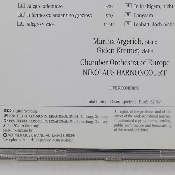 Chamber Orchestra Of Europe Schumann Audio Music CD 1994 Warner Music