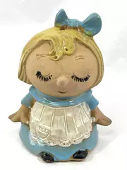 Vintage 1973 Pacific Stoneware Girl Wind Chime Figurine No Striker Piece
