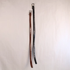 Lot of 2 Vintage Women's Faux Leather Belts Small Reptile Pattern 31"-32"