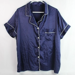 Unbranded Dark Blue Button-Up Pajama Top Women's Size XL