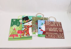 Lot of 5 Lindy Bowman Christmas Gift Bags Snowman & Holiday Designs