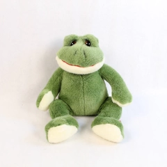 Vintage Russ Berrie Fraggles Plush Frog Bean Bottom Green 8" with Tags