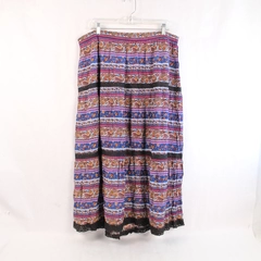 GNW XL Multicolored Bohemian Skirt Retro Paisley Print Good Condition