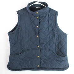 Cotton Traders Classic Navy Blue Fleece-Lined Vest Women's Size 20