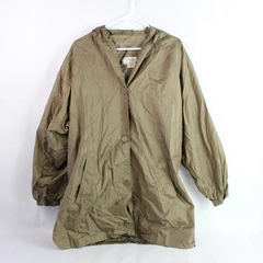 Norm Thompson Brown Hooded Nylon Coat Women's Size Small Flawed