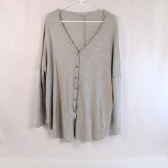 White Birch Cardigan Sweater Women's Size Small Gray Button Up Long Sleeves