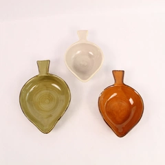 Lot of 3 II Nodo Ceramiche Spoon Rests Made in Italy Cream Rust Green