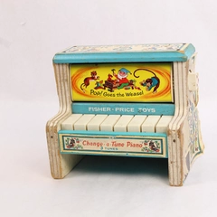 Vintage 1969 Fisher Price Change-A-Tune Piano 3 Tunes USA Wear & Flaws