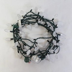 50 Christmas String Lights Faceted Bulbs Indoor Outdoor Green Cord