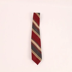 Vintage Wembly 2.5" Silk Striped Men's Tie Brown Red Gray Pre-Owned NWT