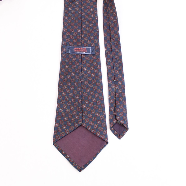 Vintage American Traditions Silk Tie Foulard Geometric Made in USA 3.75" Wide
