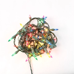 Vintage Hilite Electric Co 18Ft Green Strand Multi Color Christmas String Light