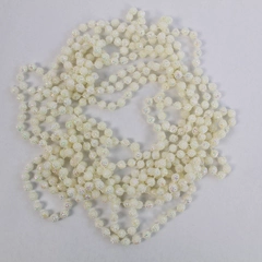 Cream Opalescent Beaded Garland 12.5 Ft Christmas Tree Decor Pre-Owned