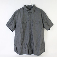 Calvin Klein Gray Button-Up Cotton Shirt Men's Size XL