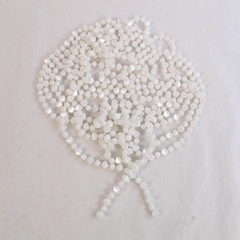 White Opalescent Plastic Beaded Garland Christmas Tree Decor Over 12 Ft Smooth