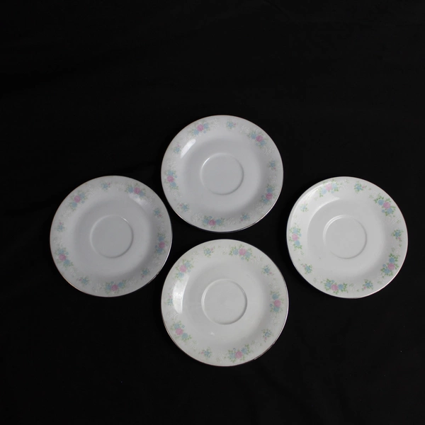 Lot of 4 China Garden Prestige Jian Shiang 6" Floral Saucer Plates