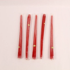 5 Vintage 12 inch Red Taper Candles Bougie Made in Hong Kong Sealed Christmas