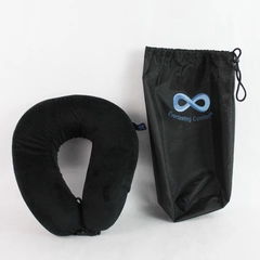Everlasting Comfort Black Memory Foam Neck Pillow for Travel