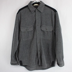 Eddie Bauer Sport Shop Gray Fleece Shirt Men's Size Small Button Up Shacket