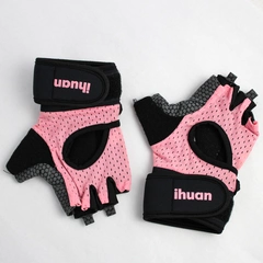ihuan Fingerless Biking Gloves Pink Black Women's Size M Breathable Full Palm