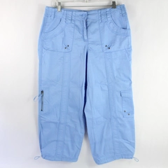 Style & Co Light Blue Capri Cargo Style Pants Women's Size 10 Cotton Blend 