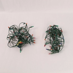Lot of 2 Strands Green Decorative Christmas Lights Multi Color T5 Bulbs 20ft