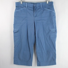 Gloria Vanderbilt Capri Pants Blue Cargo Style Cuffs Women's Size 10