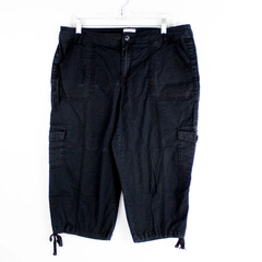 St. John's Bay Black Cotton Cargo Capri Pants Women's Size 14