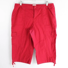 St. John's Bay Red Cotton Cargo Capri Pants Women's Size 14P