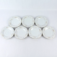 Lot of 7 Vintage Romance by Jamestown Flat 5.75" Saucer Fine China Gold Trim