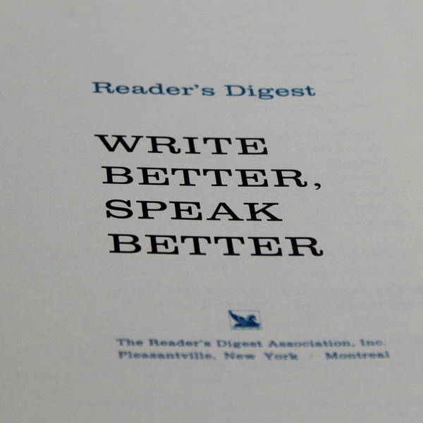 Vintage Write Better Speak Better Reader's Digest 1985 Hardcover
