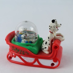 Vintage McDonald's Disney 101 Dalmatians 1996 Happy Meal Toy Dog Christmas Sled