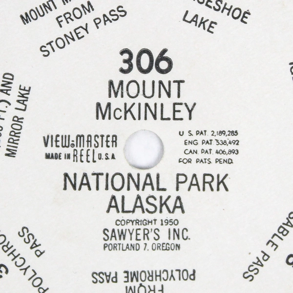 Vintage ViewMaster 306 Mount McKinley National Park Reel Good Condition
