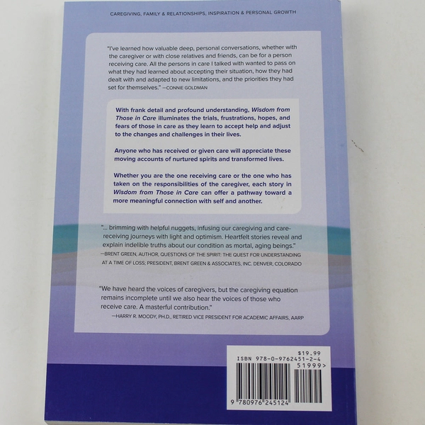 Wisdom From Those In Care by Connie Goldman 2018 Paperback Good Condition