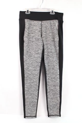 Reebok Women's Athletic Leggings Size L Black Gray Heathered Workout