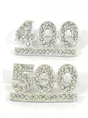 Vintage Number 400 and 500 Rhinestone Pins