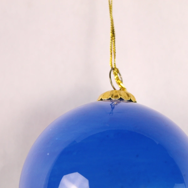 Vintage Blue White Santa Claus Glass Bulb Christmas Ornament Holiday Decor