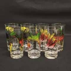 7 Vtg Federal Glass Game Bird Glasses 5.5 Inch Pheasant Duck Grouse Wild Geese